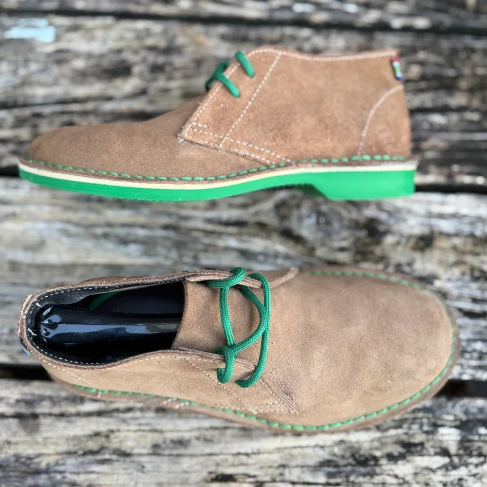Veldskoen Heritage Lowveld (Green Sole) Unisex Sz M-6 W-8 Brown Suede Boots T4